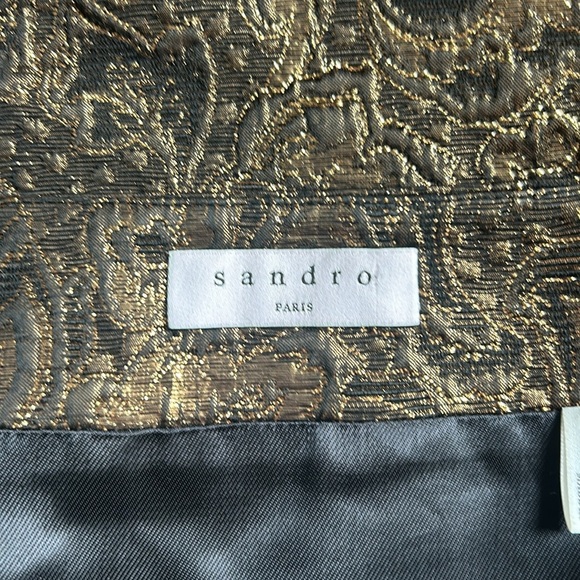 Sandro Wrapover Effect Brocade Skirt - Picture 11 of 12